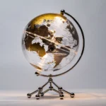 Rotating World Earth Map Decoration Metal Stand Globe LED Light for Office Decor Globes