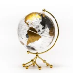 Wholesale Acrylic Transparent Gold Earth Globes Toy Home Decorative Globes World Desk Globe