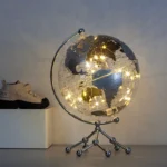 Wellfun 20CM Desktop Gold Transparent Earth Globe With Metal Stand  Home Office Decoration  World Globes - Image 5