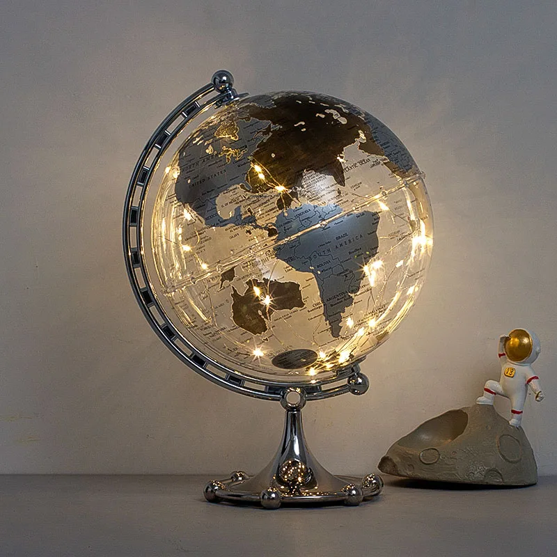 H85b109164edc42eaa0fa37d6d4d811den.webp 8 Inch 20CM LED Lamp Illuminated Acrylic Kids Teaching Learning World Globe Hoem Office Decor Gift - Image 1