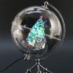 Low Price 20cm Transparent Earth GLobe with 3D Holographic LED Fan