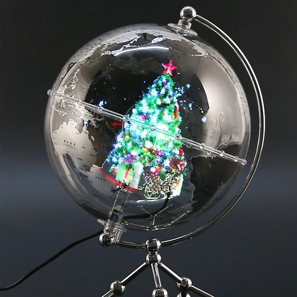 H9686fc7809914b7a8d343495bd8589f77.webp Low Price 20cm Transparent Earth GLobe with 3D Holographic LED Fan - Image 1