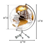 Wellfun 10Inch 25CM Acrylic Plastic Gold Education Earth Globes Geographic - Image 2