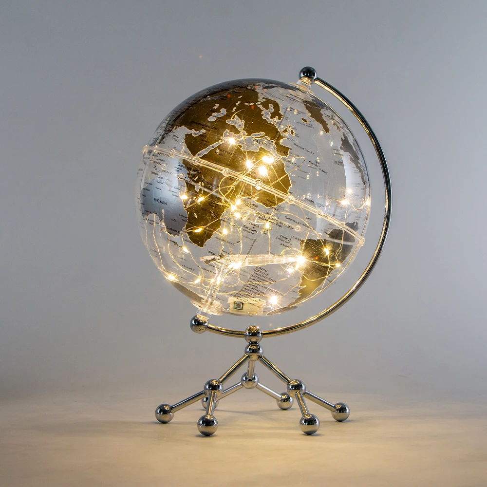 Ha855fcf9462e4dc6872ffc4f0ef9cc227.webp In Stock Classic Decor Globe With Metal Base Printing World Globe - Image 1