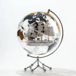 Wellfun Supplier DIY Desktop Decoration Modern Design Metal World Map Globes Student Tool