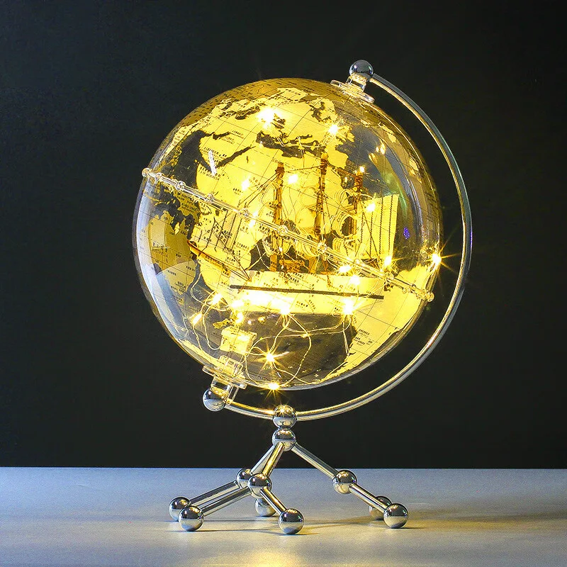 Hba85f57622634fdf92b26da2b4e254caO.webp Wellfun Decor Lights Eisco Labs Model Earth Crystal Glass Customization Glowing Novelty Gifts Globe Earth Globe Decor Globe - Image 1
