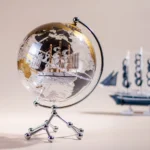 8 Inch Coloured World Globe Christmas Ornament Gift Decorative Globe Earth Silver Globes - Image 3