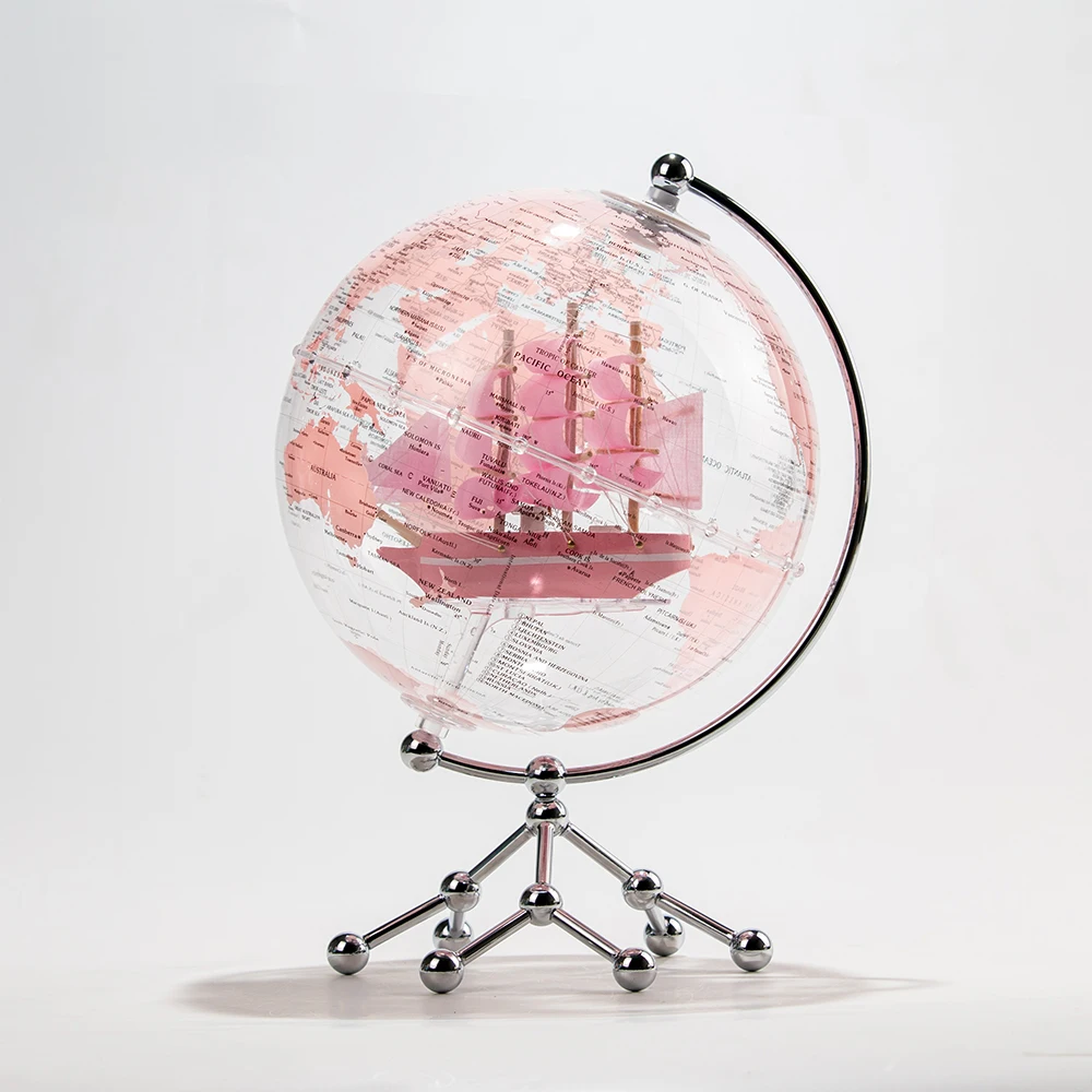 Hff6c8201b83543ac85bf5e7388b888283.webp Illuminated World Map Transparent Rotating Globe With Stand for Birthday Gift or Souvenir Gift - Image 1