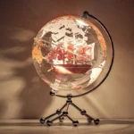 Wellfun 8Inch 20cm Metal Frame Plastic Geography Education World Map Globe Rotating Led Lights Decor Globes - Image 6