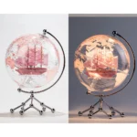 8Inch Acrylic Transparent Plastic Rotating Led Earth World Map for Gift Globes - Image 6